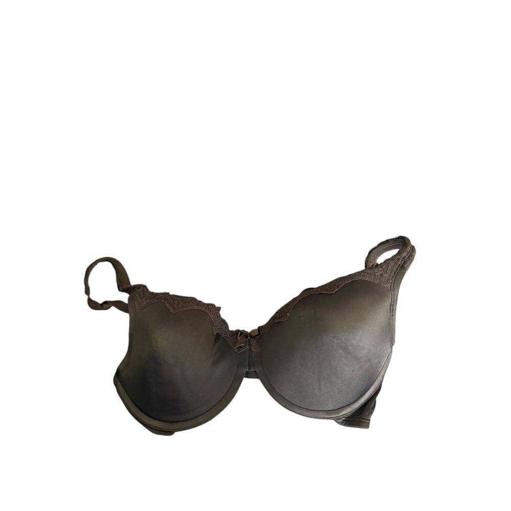 Fruit of the Loom Black Lace Trim Front Closure Bra Size 38D padded As‎ is